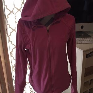 Adidas pink women’s large fleece zip with hood